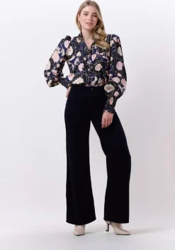 donkerblauwe fabienne chapot wijde broek eva cord wide leg trousers