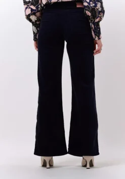 donkerblauwe fabienne chapot wijde broek eva cord wide leg trousers