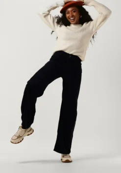 donkerblauwe fabienne chapot wijde broek eva cord wide leg trousers