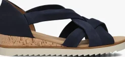 donkerblauwe gabor sandalen met hak 782