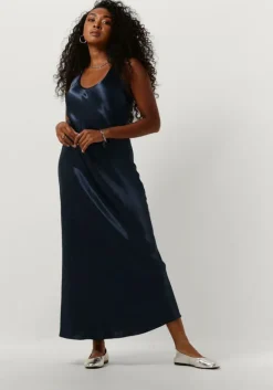 donkerblauwe greek archaic kori midi jurk 130482