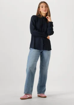 donkerblauwe modström blouses ossamd shirt