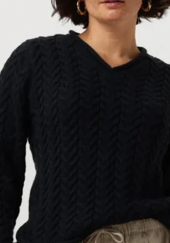 donkerblauwe modström t-shirt kurtismd v-neck