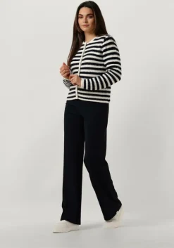 donkerblauwe neo noir vest limone stripe knit jacket