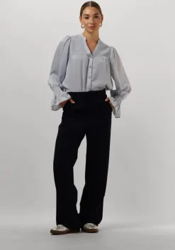 donkerblauwe nukus wijde broek new york pants stripe