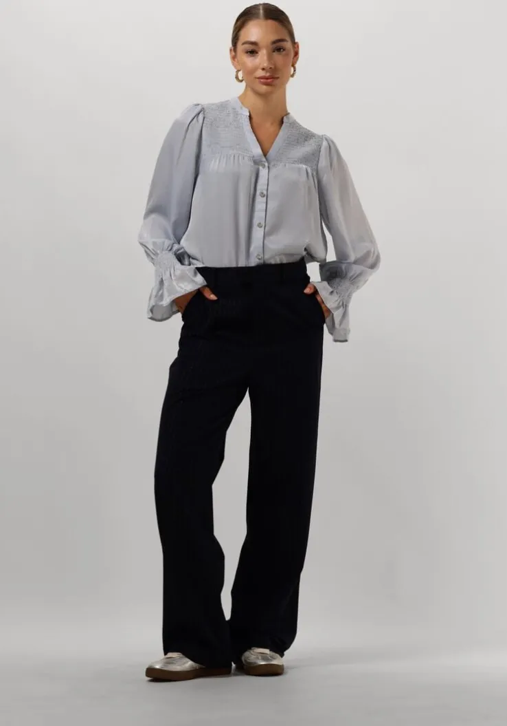 donkerblauwe nukus wijde broek new york pants stripe