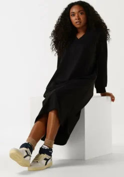 donkerblauwe penn & ink midi jurk dress v