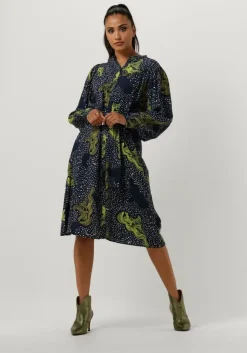 donkerblauwe pom amsterdam mini jurk eternity