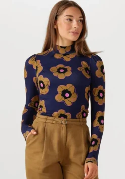 donkerblauwe pom amsterdam trui turtleneck - fleurs parfaites