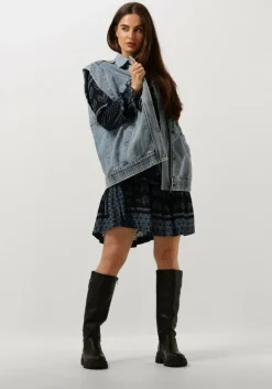 donkerblauwe rough studios mini jurk blair dress