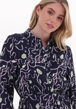donkerblauwe scotch & soda midi jurk relaxed fit shirt dress