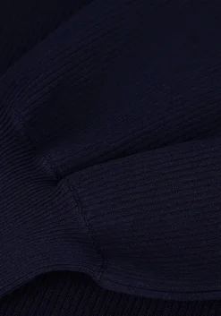 donkerblauwe second female midi jurk lee knit dress