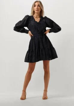 donkerblauwe selected femme mini jurk slfcathi-sadie short v-neck dress