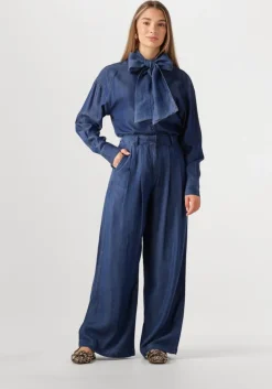 donkerblauwe selected femme blouses slfjanna ls relaxed chambray shirt