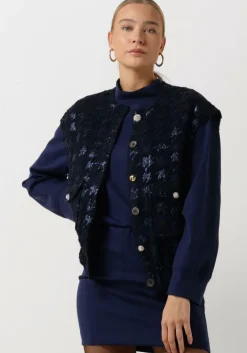 donkerblauwe semicouture gilet y2wn04