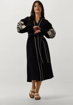 donkerblauwe stella forest midi jurk e24ro012