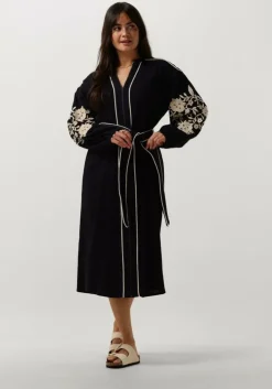 donkerblauwe stella forest midi jurk e24ro012