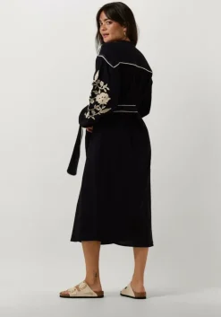 donkerblauwe stella forest midi jurk e24ro012