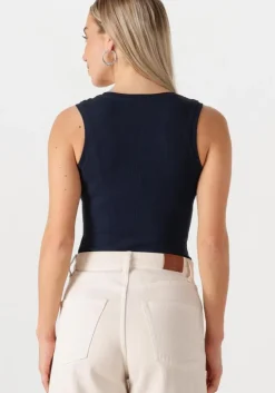 donkerblauwe tommy jeans top tjw essential rib tank ext