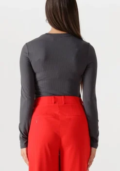 ALIX THE LABEL donkergrijze top ladies knitted modal longsleeve top><noscript><img width=