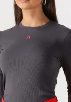 ALIX THE LABEL donkergrijze top ladies knitted modal longsleeve top><noscript><img width=