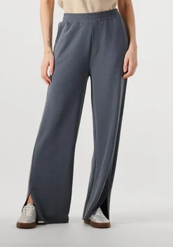 ALIX THE LABEL donkergrijze pantalon ladies knitted flowy side slit pants>DAMES Broeken