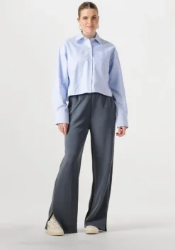 ALIX THE LABEL donkergrijze pantalon ladies knitted flowy side slit pants><noscript><img width=