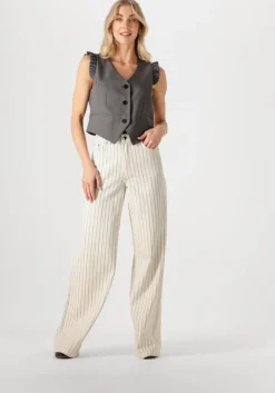 donkergrijze co'couture gilet liane frill tailor vest