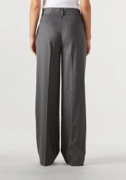 donkergrijze co'couture pantalon idacc pin wide long pant