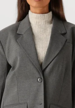 donkergrijze gestuz blazer gzpaula melange oz blazer