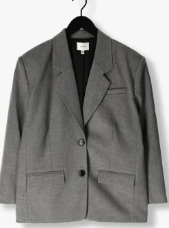 donkergrijze gestuz blazer gzpaula melange oz blazer