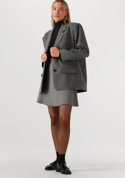 donkergrijze gestuz blazer gzpaula melange oz blazer