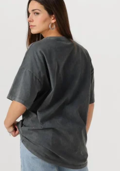 donkergrijze my essential wardrobe t-shirt lisamw front print tee