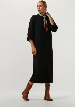 OBJECT donkergrijze midi jurk objgeromia l/s o-neck knit>DAMES Jurken