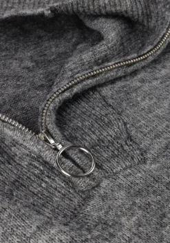 OBJECT donkergrijze midi jurk objminna l/s zip knit dress noos><noscript><img width=