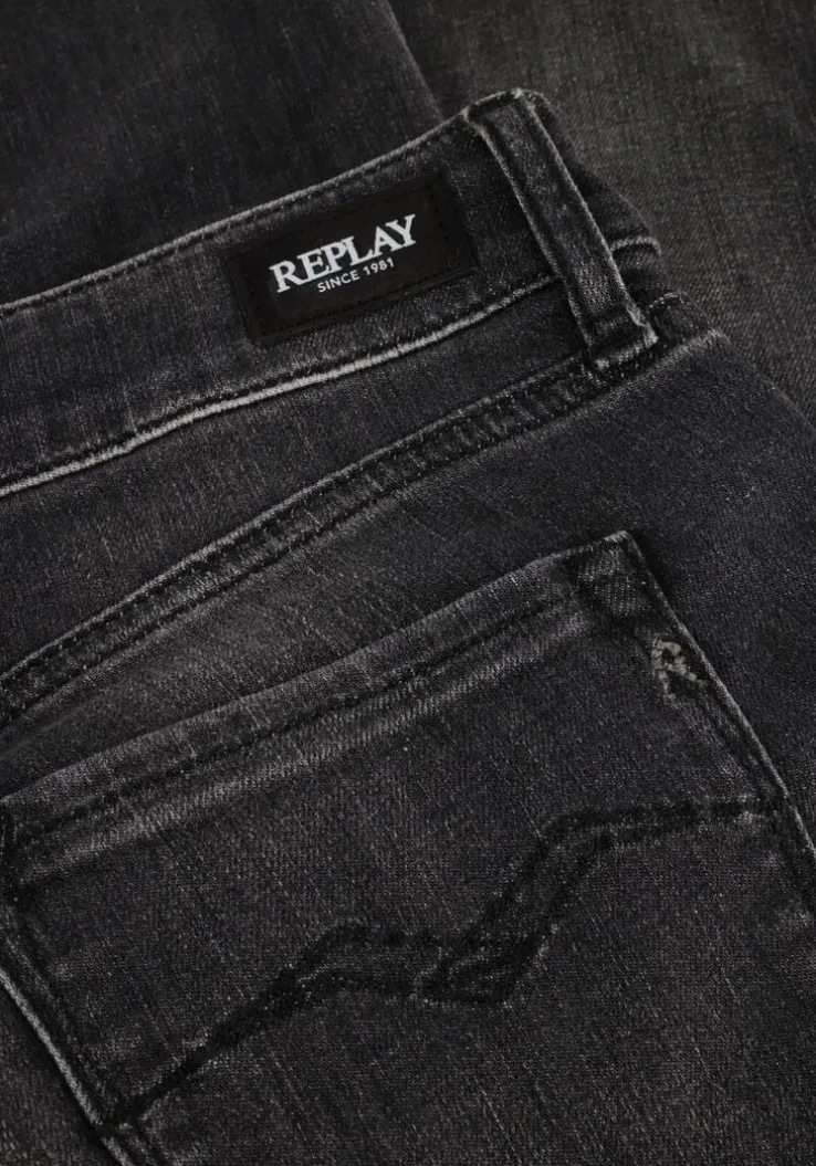 donkergrijze replay slim fit jeans new luz bootcut pants