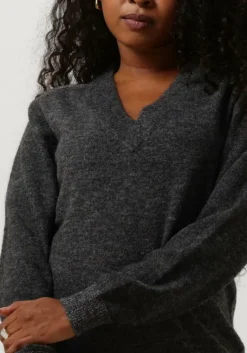 SCOTCH & SODA donkergrijze mini jurk relaxed v neck knitted dress><noscript><img width=