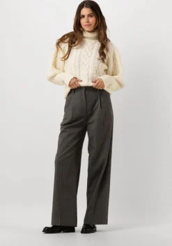 SECOND FEMALE donkergrijze pantalon hollanda trousers>DAMES Broeken