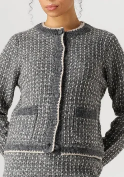 SELECTED FEMME donkergrijze vest slfsine ls knit cardigan><noscript><img width=