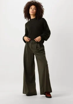 donkergroene my essential wardrobe wijde broek hacemw wide pant