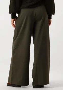 donkergroene my essential wardrobe wijde broek hacemw wide pant