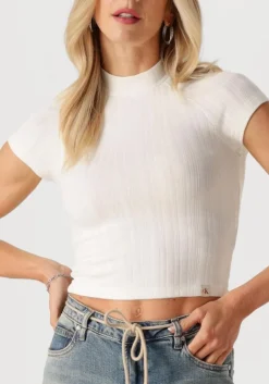 CALVIN KLEIN top warm texture rib mockneck top><noscript><img width=