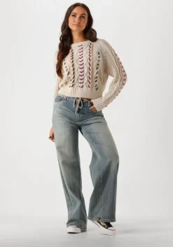 ecru catwalk junkie trui multi color cable knit