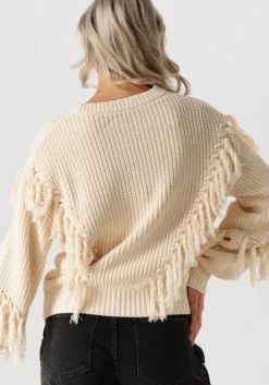 ecru catwalk junkie trui relaxed fringed knit