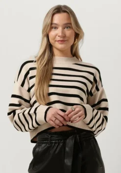ecru neo noir trui rebekka stripe knit blouse