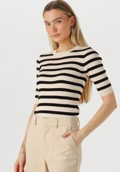 ecru selected femme top slfmali 2/4 knit o-neck