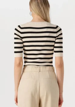 ecru selected femme top slfmali 2/4 knit o-neck