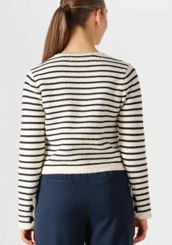 ecru withblack vest wblmerian boucle knit jacket