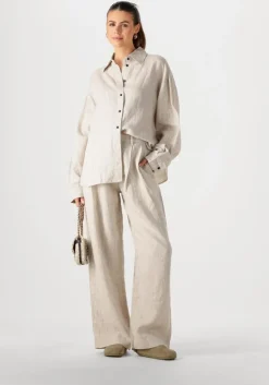 ecru withblack wijde broek wblwillow wide pants