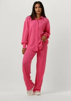 ALIX THE LABEL wijde broek ladies woven wide leg plisse pants>DAMES Broeken